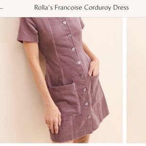 Free People Corduroy Mini Dress in Mauve